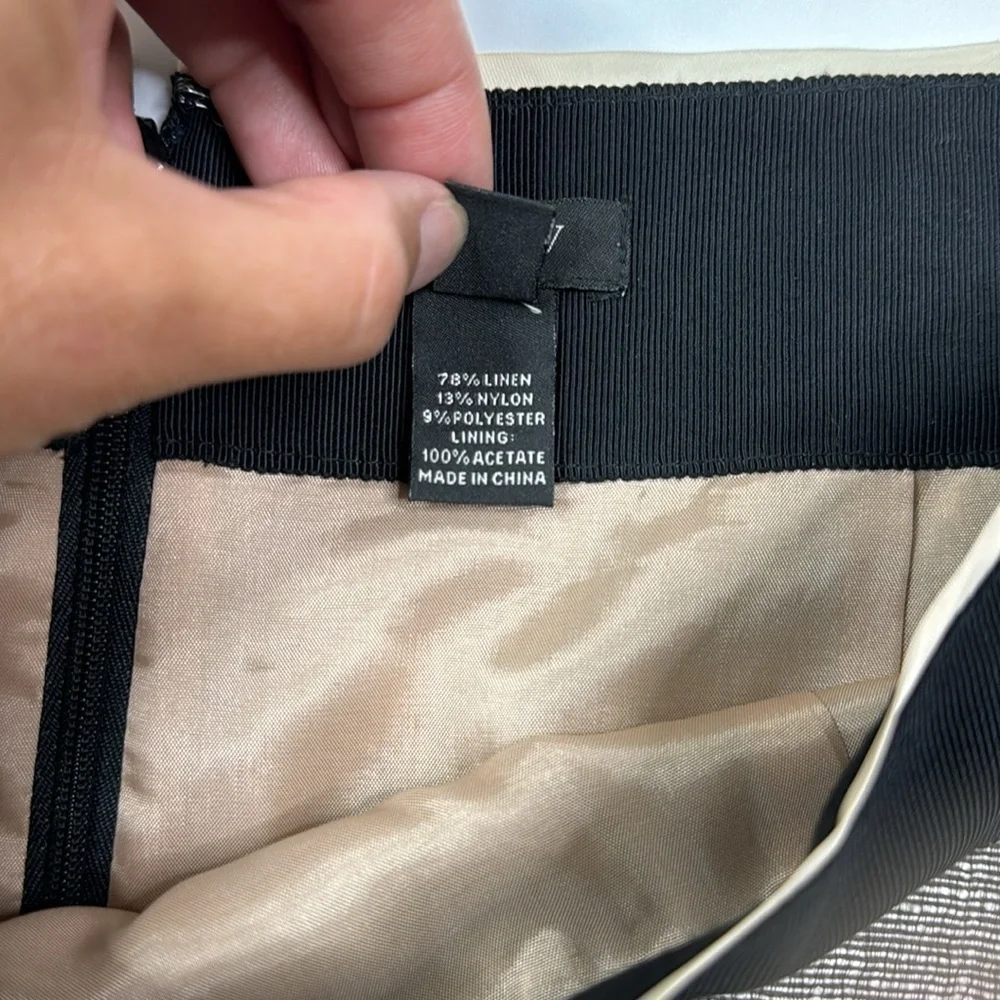 J.Crew Linen Blend Black Gray Penci Skirt Size 4